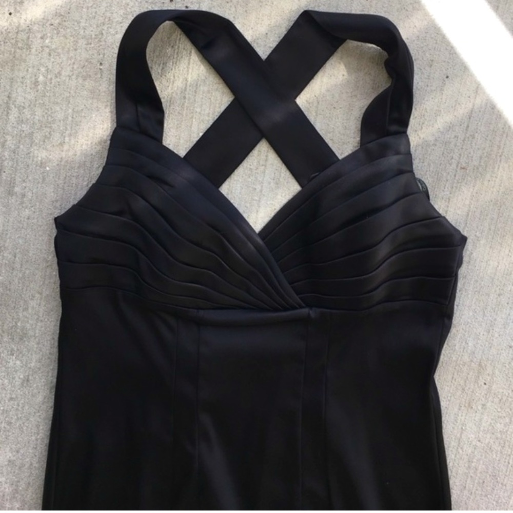 Calvin Klein black cocktail satin dress